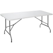 QueelQuest Amazing for Folding Table White Plastic Folding Table Portable Long Foldable Tables Indoor Outdoor Picnic Camping Fold Table Party Table (6 FT)